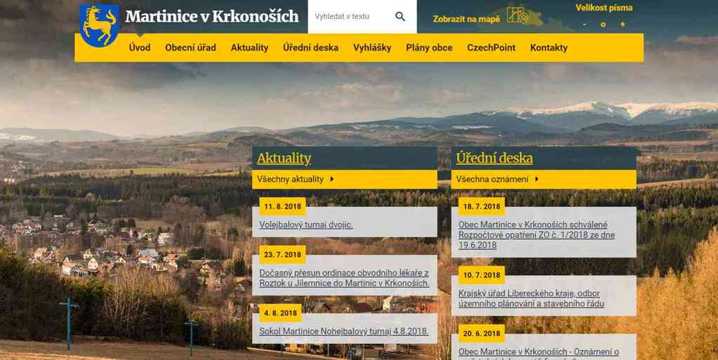 Martinice v Krkonoších - reference webových stránek Plzeň